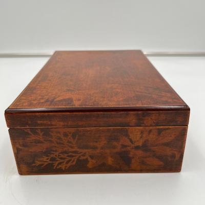 Late Biedermeier Jewelry Box Printed beech Germany circa 1840