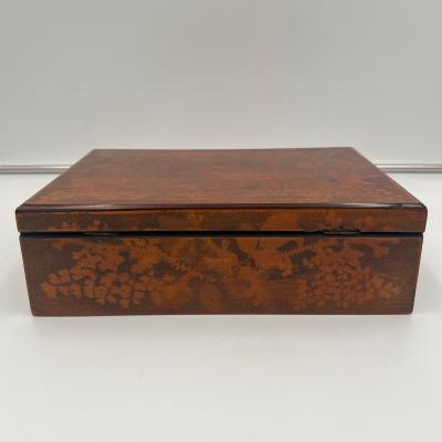 Late Biedermeier Jewelry Box Printed beech Germany circa 1840
