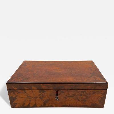 Late Biedermeier Jewelry Box Printed beech Germany circa 1840