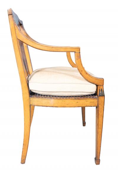 Late George III Satinwood And Painted Armchair