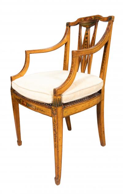 Late George III Satinwood And Painted Armchair