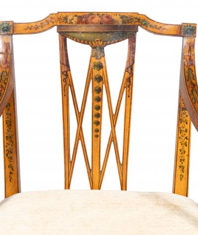 Late George III Satinwood And Painted Armchair
