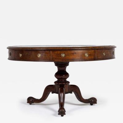 Late George IV Oak Drum Table