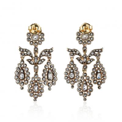 Late Georgian Girandole Diamond Earrings
