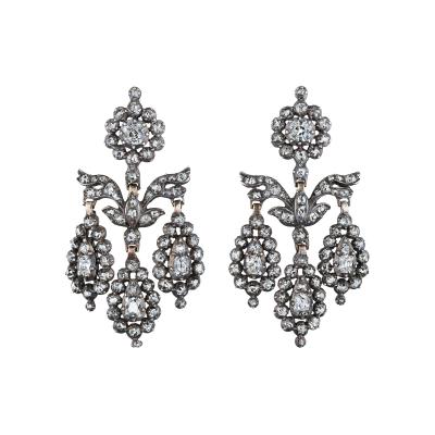 Late Georgian Girandole Diamond Earrings