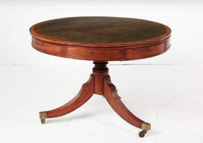 Late Georgian Reeded Leg Drum Table