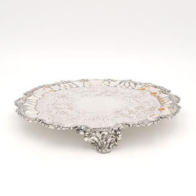 Late Georgian Sheffield Plate Footed Salver England circa 1830