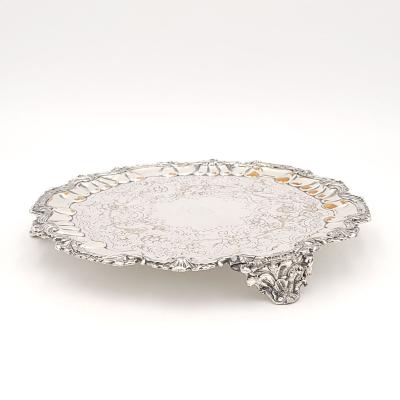 Late Georgian Sheffield Plate Footed Salver England circa 1830