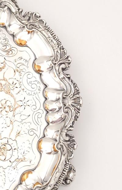 Late Georgian Sheffield Plate Footed Salver England circa 1830