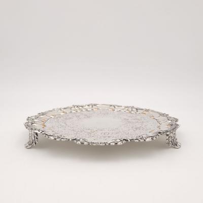 Late Georgian Sheffield Plate Footed Salver England circa 1830
