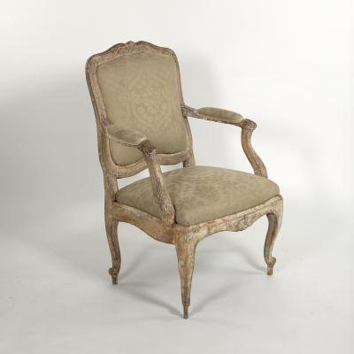 Late Gustavian Period Painted Open Arm Chair Sweden circa 1810