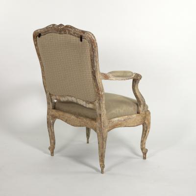 Late Gustavian Period Painted Open Arm Chair Sweden circa 1810