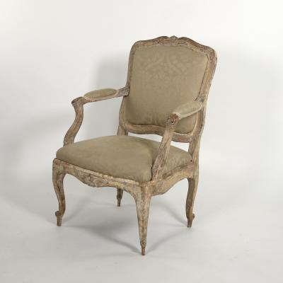Late Gustavian Period Painted Open Arm Chair Sweden circa 1810