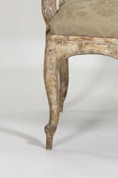 Late Gustavian Period Painted Open Arm Chair Sweden circa 1810
