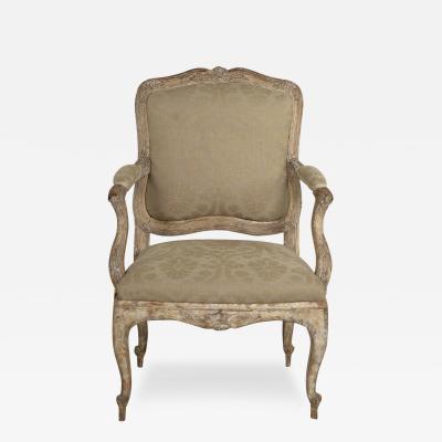Late Gustavian Period Painted Open Arm Chair Sweden circa 1810