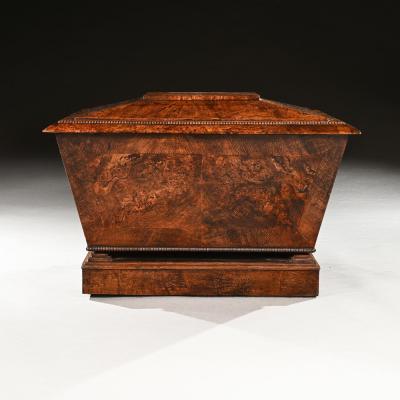 Late Regency George Iv Period Wine Cooler Cellarette In Pollard Oak