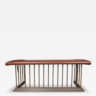 Late Victorian Brass And Leather Club Fender