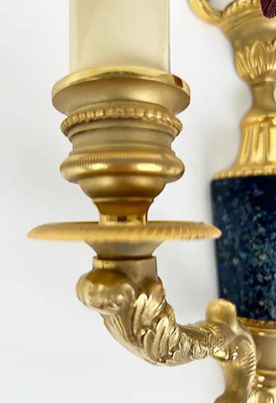 Laudarte SLR Gilt Bronze Wall Sconces with Marble Insets Pair of Tania AP 2L