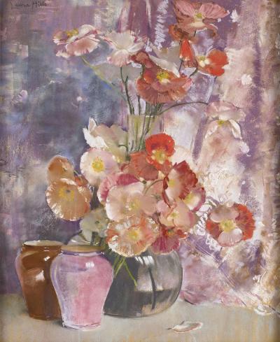 Laura Coombs Hills POPPIES IN A CLEAR VASE 1928