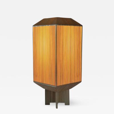 Laura Portarrieu PALEA PL03 Straw marquetry table lamp