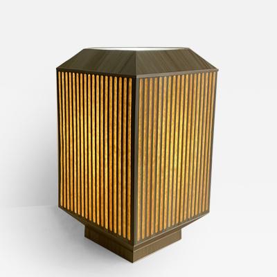 Laura Portarrieu PALEA PL04 Straw marquetry table lamp