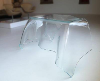 Laurel Fyfe Laurel Fyfe Custom Designed Slumped Glass Desk 1980s
