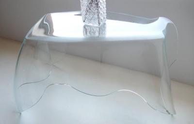 Laurel Fyfe Laurel Fyfe Custom Designed Slumped Glass Desk 1980s