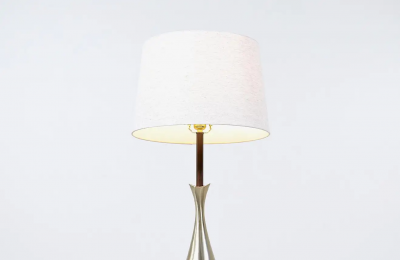 Laurel Light Co Mid Century Modern Sculpted Brass Table Lamp by Laurel