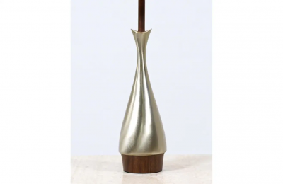 Laurel Light Co Mid Century Modern Sculpted Brass Table Lamp by Laurel