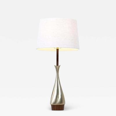 Laurel Light Co Mid Century Modern Sculpted Brass Table Lamp by Laurel