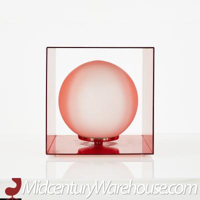 Laurel Mid Century Red Acrylic Cube Lamp