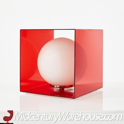 Laurel Mid Century Red Acrylic Cube Lamp