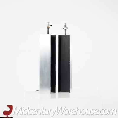 Laurel Mid Century Steel I Beam Lamps Pair