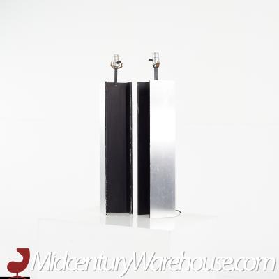 Laurel Mid Century Steel I Beam Lamps Pair