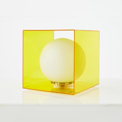 Laurel Mid Century Yellow Acrylic Cube Lamp