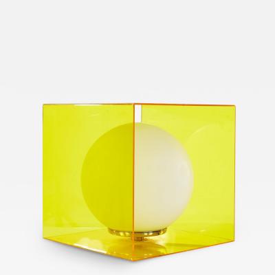 Laurel Mid Century Yellow Acrylic Cube Lamp