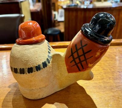 Laurel and Hardy Ceramic Caricatures Made in Italy mid century