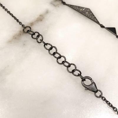 Lauren Harper 1 92 Carat Shimmering Diamond Oxidized Silver Trinity Necklace Lauren Harper
