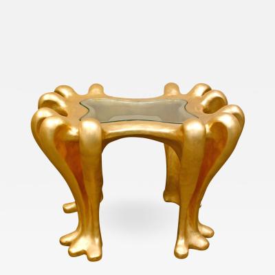 Lawrence De Martino Lawrence De Martino Sculptural Side Table In 24 Karat Gold Leaf 2000