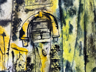 Lawrence Edward Kupferman Street Life New York Haunting Faces Windows Expressionism Mid Century 1946