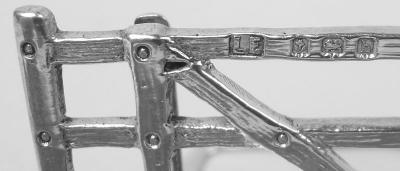 Lawrence Emanuel Set of 3 Antique English Edwardian Fox Gate Place Card Holders