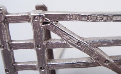 Lawrence Emanuel Set of 3 Antique English Edwardian Fox Gate Place Card Holders