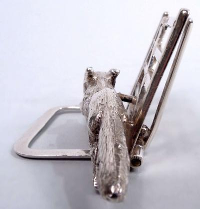 Lawrence Emanuel Set of 3 Antique English Edwardian Fox Gate Place Card Holders