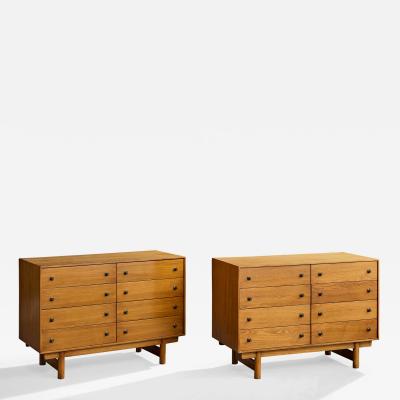 Lawrence Peabody Dressers with Oak and Brass USA 1950s