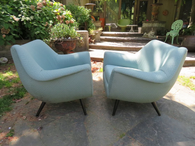 Lawrence Peabody Gorgeous Pair of Lawrence Peabody Barrel Back Tub Chairs