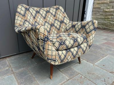Lawrence Peabody Handsome Lawrence Peabody Barrel Back Tub Chair Selig Mid Century Modern