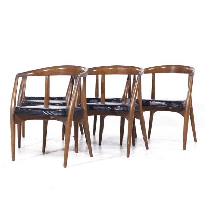 Lawrence Peabody Lawrence Peabody Mid Century Walnut Arm Chairs Set of 6