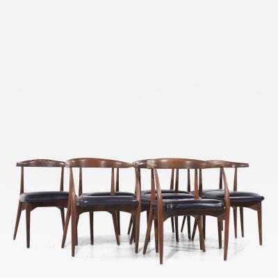 Lawrence Peabody Lawrence Peabody Mid Century Walnut Dining Chairs Set of 8