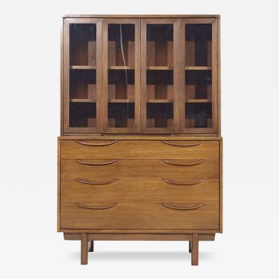 Lawrence Peabody Lawrence Peabody for Nemschoff Mid Century Walnut Credenza and Hutch