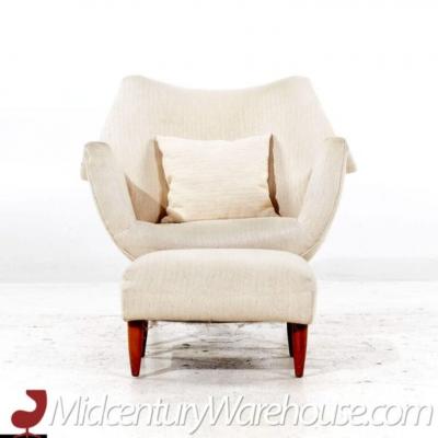 Lawrence Peabody Lawrence Peabody for Selig Mid Century Holiday Lounge Chair with Ottoman